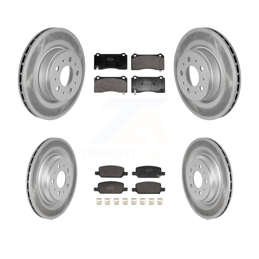 Front Rear Coat Brake Rotors Semi-Metallic Pad Kit For Tesla 3 With Gray Painted Calipers KGF-102974