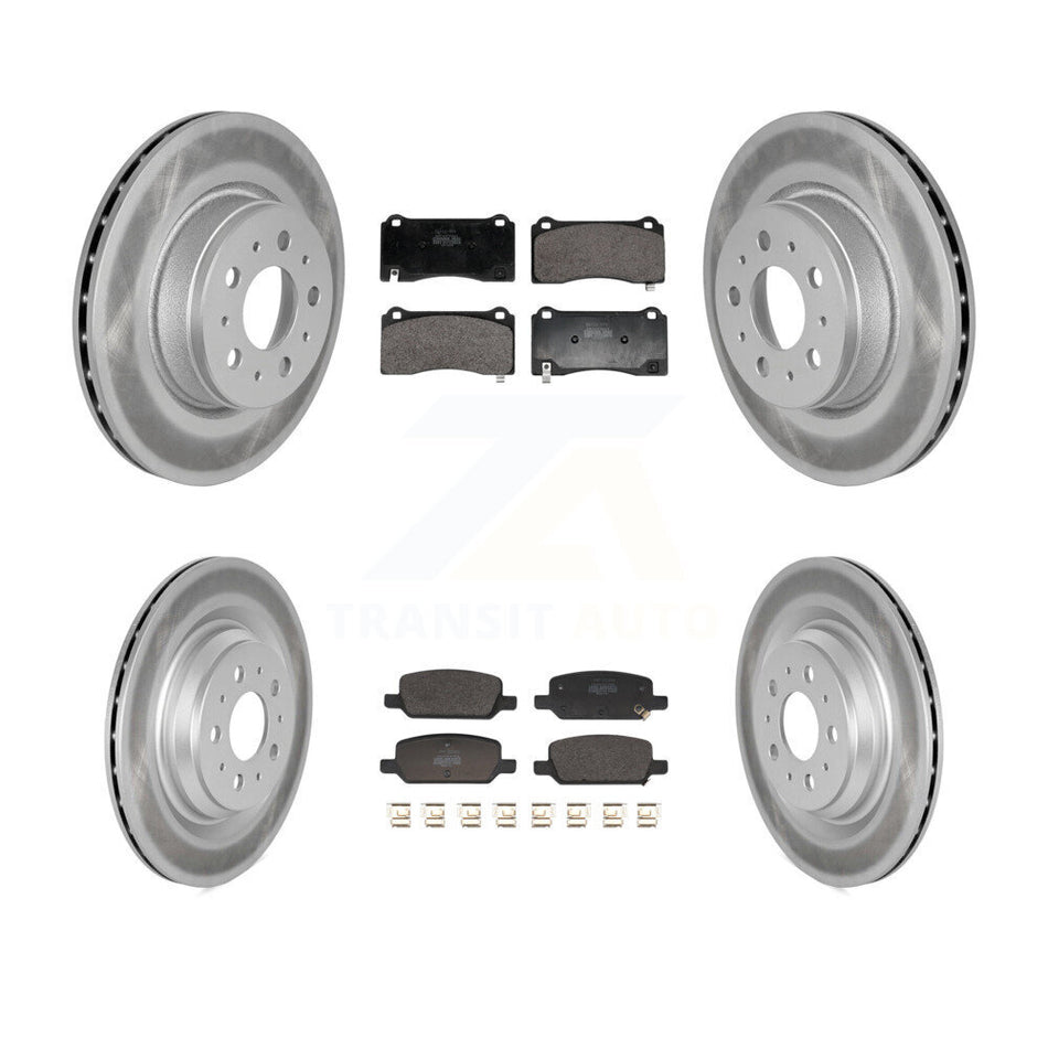 Front Rear Coat Brake Rotors Semi-Metallic Pad Kit For Tesla 3 With Gray Painted Calipers KGF-102974