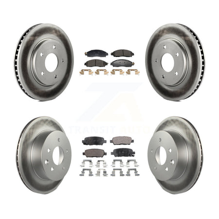 Front Rear Coated Disc Brake Rotors And Semi-Metallic Pads Kit For Nissan LEAF KGF-102975