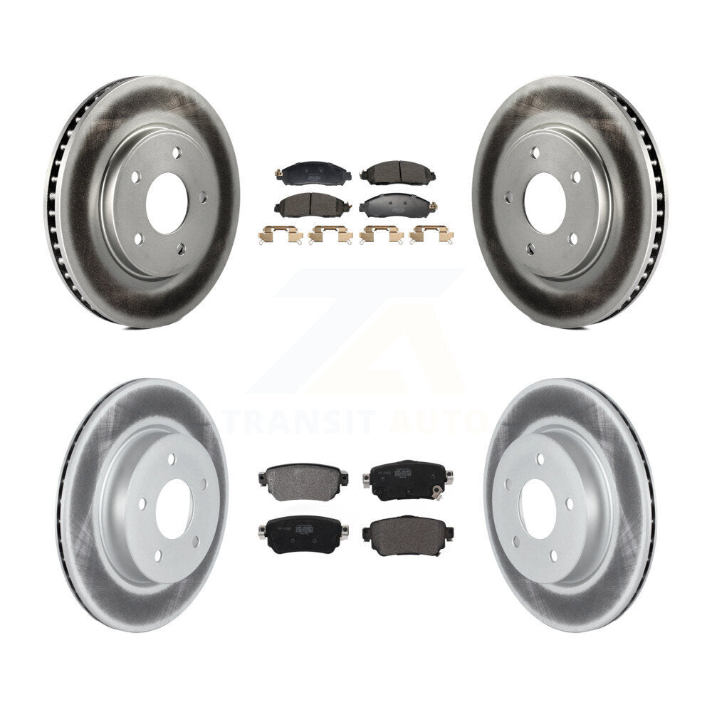Front Rear Coated Disc Brake Rotors And Semi-Metallic Pads Kit For Nissan LEAF KGF-102977