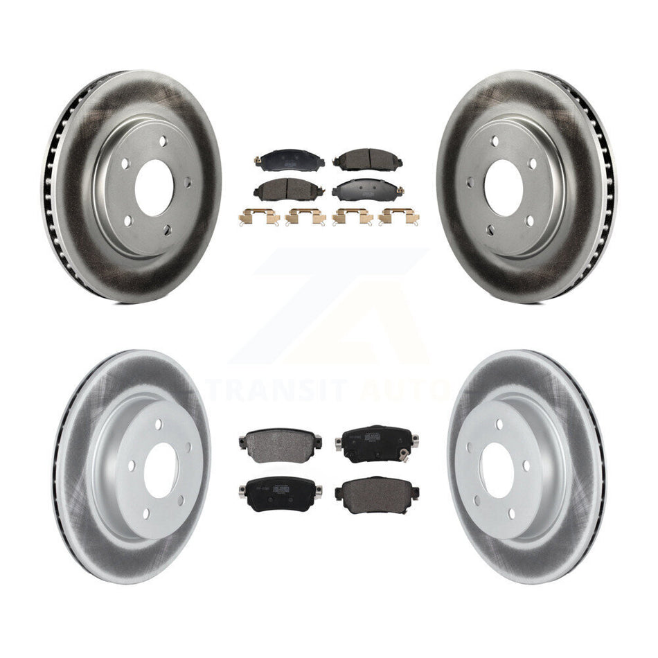 Front Rear Coated Disc Brake Rotors And Semi-Metallic Pads Kit For Nissan LEAF KGF-102977