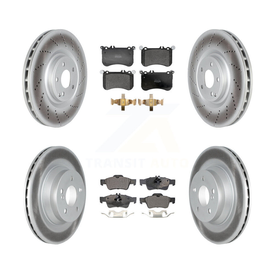 Front Rear Coat Disc Brake Rotor Semi-Metallic Pad Kit For 2012-2017 Mercedes-Benz CLS550 KGF-102979