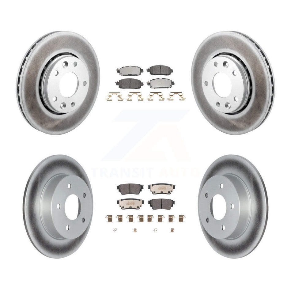 Front Rear Coated Disc Brake Rotors And Semi-Metallic Pads Kit For Nissan Kicks KGF-102983