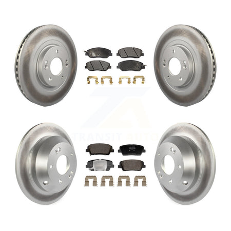 Front Rear Coat Brake Rotors Semi-Metallic Pad Kit For 2013-2016 Hyundai Santa Fe XL 3.3L KGF-102985
