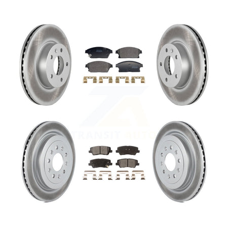 Front Rear Coated Disc Brake Rotors And Semi-Metallic Pads Kit For Cadillac ATS KGF-102988