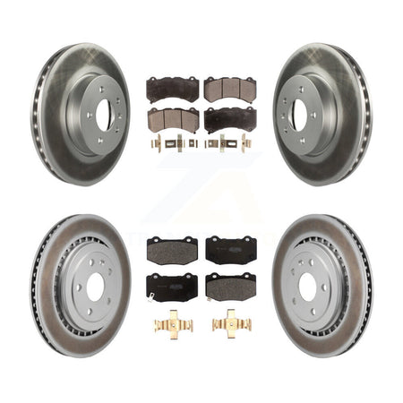 Front Rear Coated Disc Brake Rotors And Semi-Metallic Pads Kit For Cadillac ATS V KGF-102990