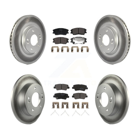 Front Rear Coated Disc Brake Rotors And Semi-Metallic Pads Kit For Kia Soul KGF-102991