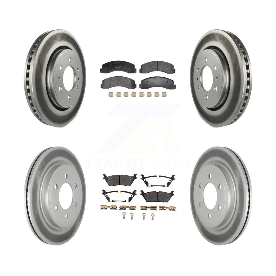 Front Rear Coat Disc Brake Rotors Semi-Metallic Pad Kit For Ford F-150 Expedition Lincoln KGF-102994