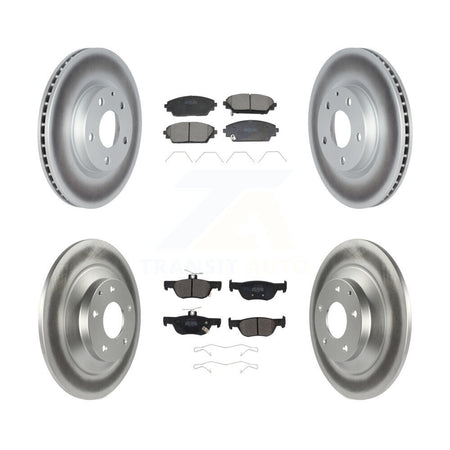 Front Rear Coated Disc Brake Rotors And Semi-Metallic Pads Kit For Mazda CX-30 KGF-103004