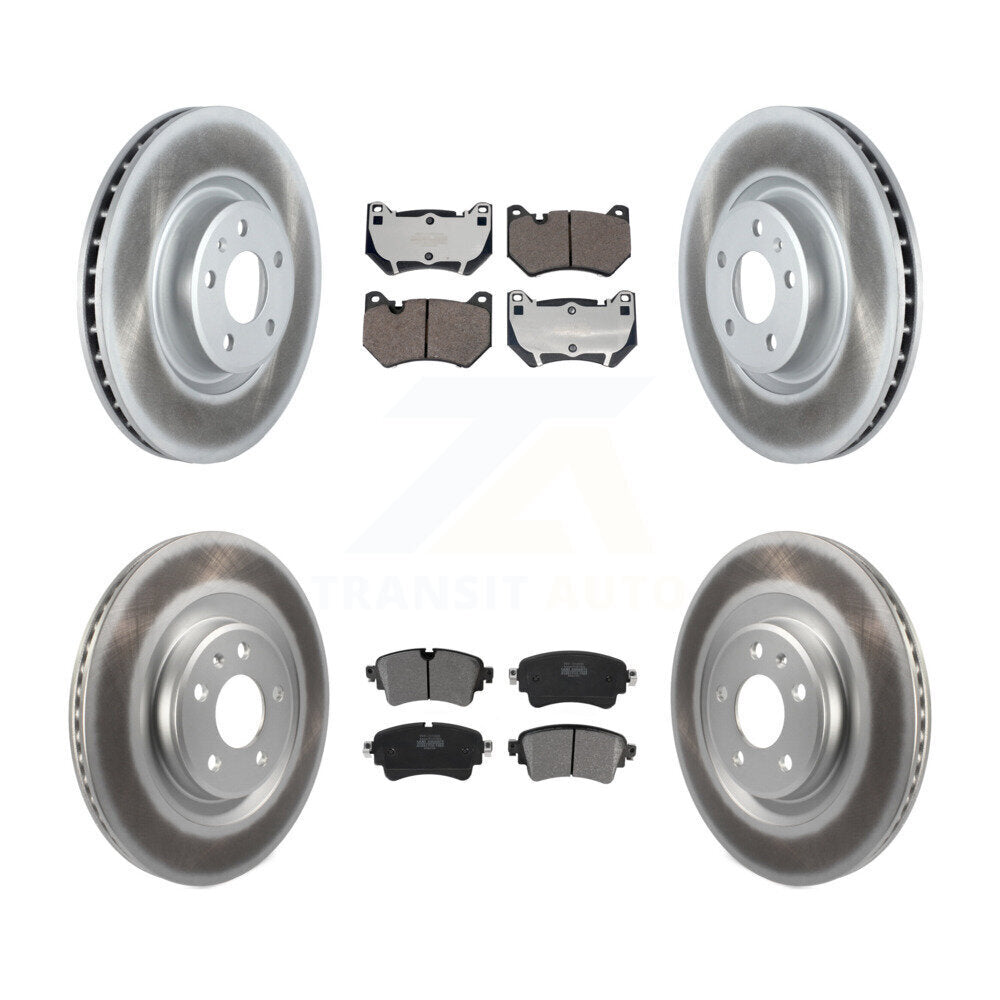 Front Rear Coated Brake Rotor Semi-Metallic Pad Kit For 2018 Audi Q5 With Brembo Calipers KGF-103006