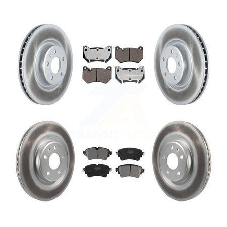 Front Rear Coated Brake Rotor Semi-Metallic Pad Kit For 2018 Audi Q5 With Brembo Calipers KGF-103006