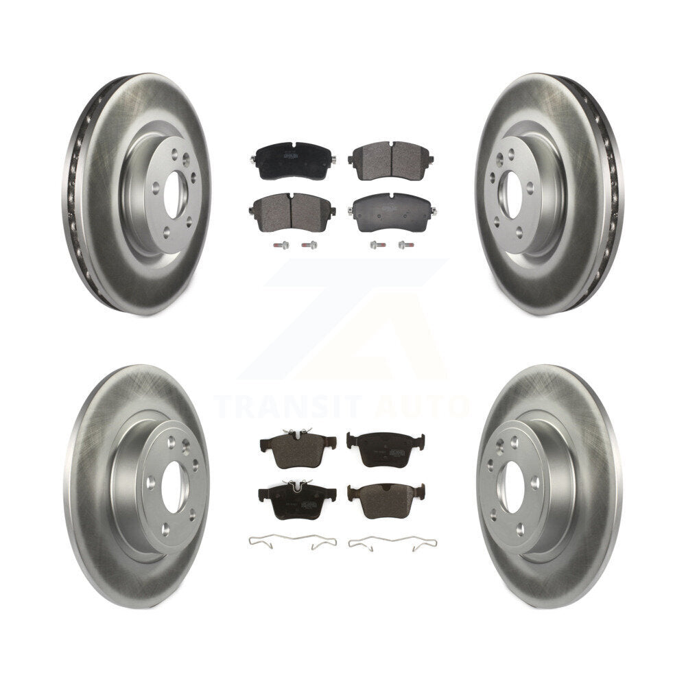 Front Rear Coated Disc Brake Rotors And Semi-Metallic Pads Kit For Jaguar E-Pace KGF-103007