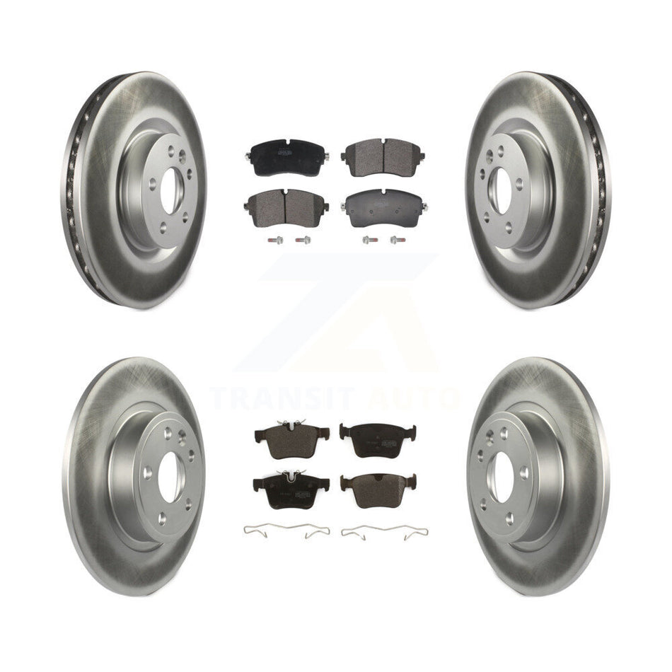 Front Rear Coated Disc Brake Rotors And Semi-Metallic Pads Kit For Jaguar E-Pace KGF-103007