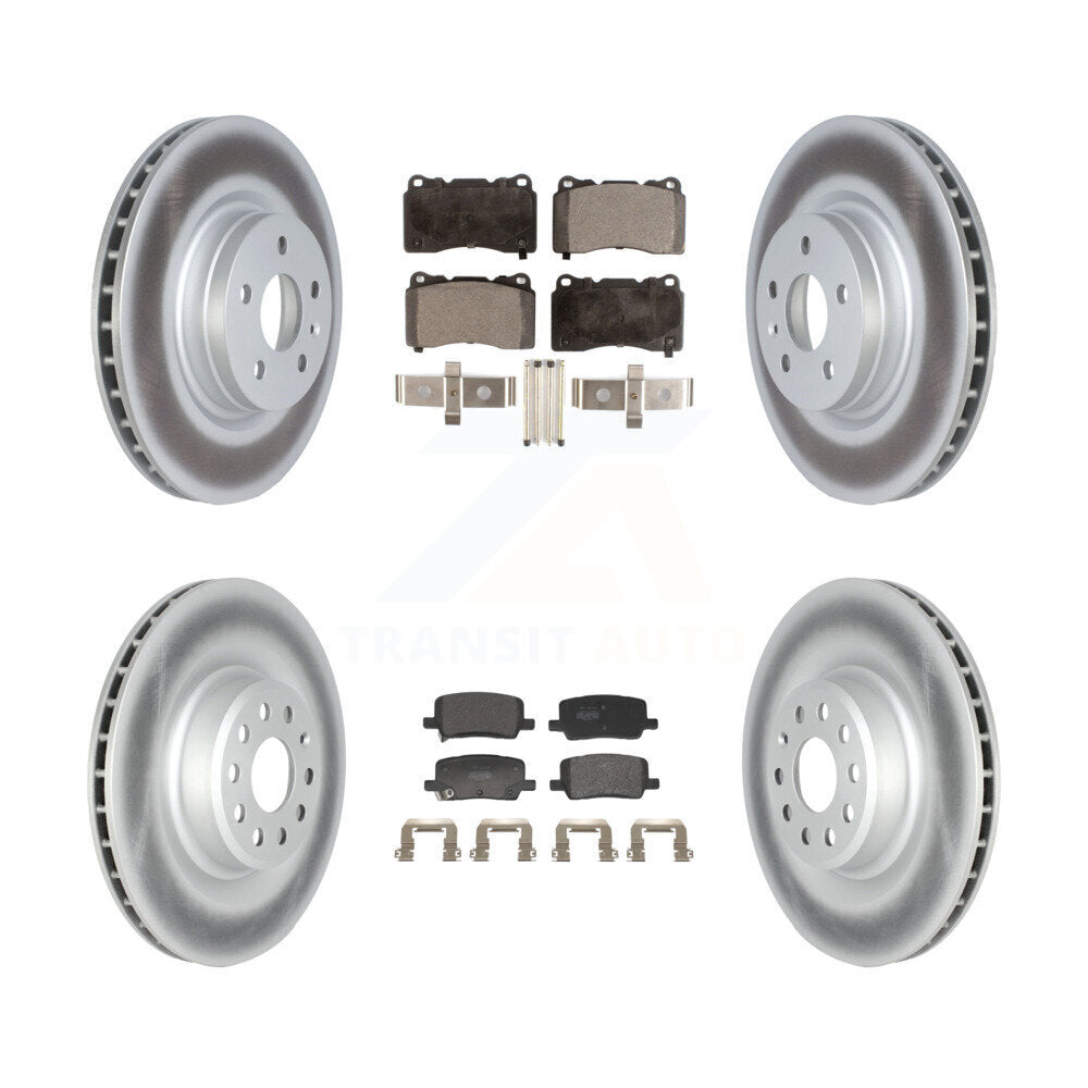 Front Rear Coated Disc Brake Rotors And Semi-Metallic Pads Kit For 2017-2019 Tesla X S KGF-103009