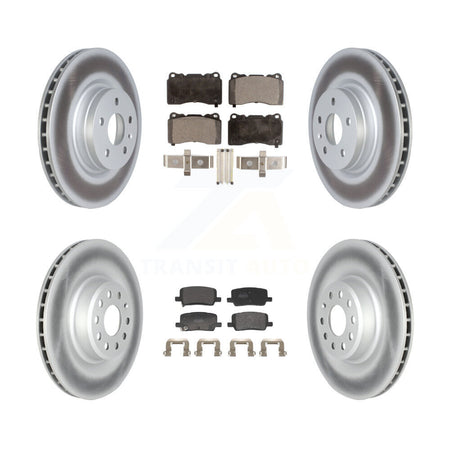 Front Rear Coated Disc Brake Rotors And Semi-Metallic Pads Kit For 2017-2019 Tesla X S KGF-103009
