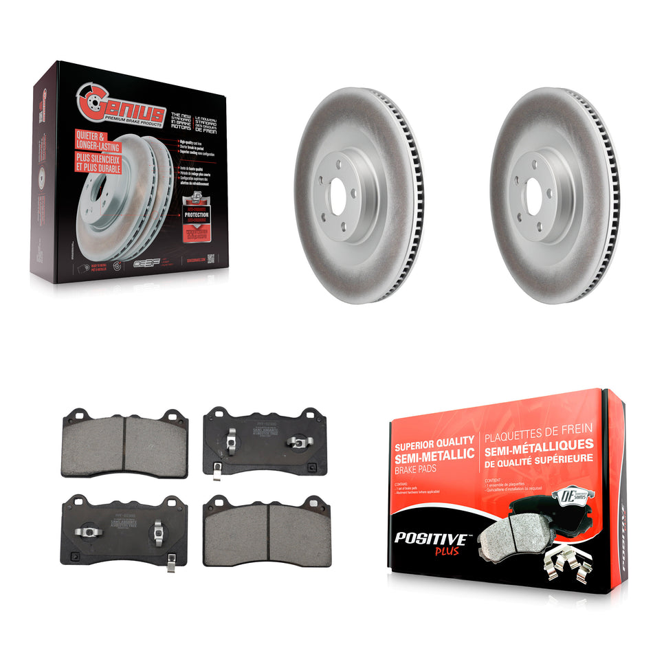 Front Coated Disc Brake Rotors And Semi-Metallic Pads Kit For Ford Mustang Mach-E KGF-103014