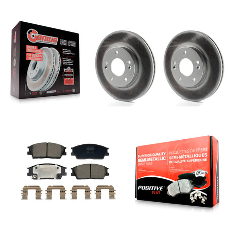 Front Coated Disc Brake Rotors And Semi-Metallic Pads Kit For Hyundai Venue Kia Soul KGF-103015
