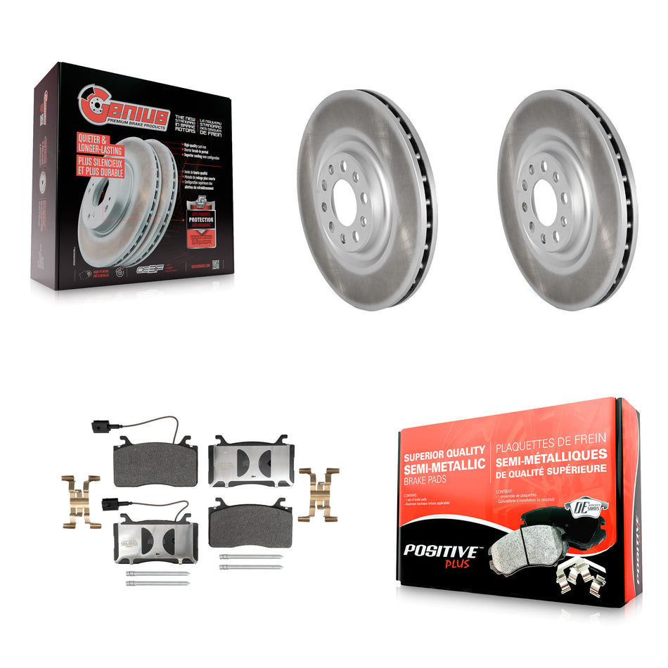 Front Coated Disc Brake Rotors And Semi-Metallic Pads Kit For Alfa Romeo Stelvio Giulia KGF-103022