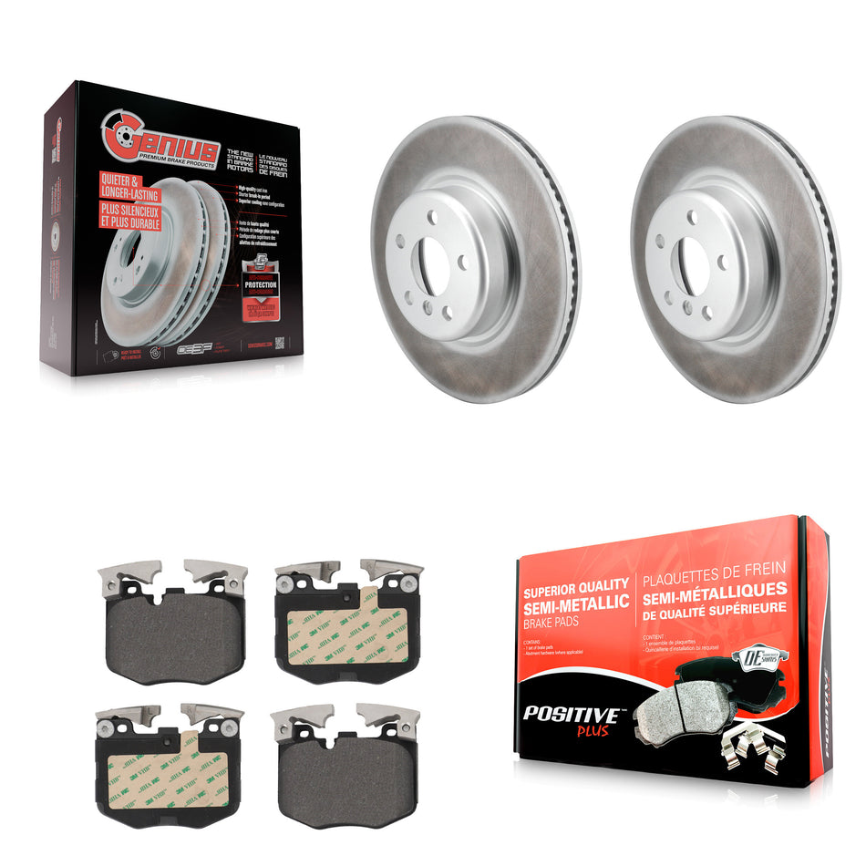 Front Coated Disc Brake Rotors And Semi-Metallic Pads Kit For Toyota GR Supra KGF-103035
