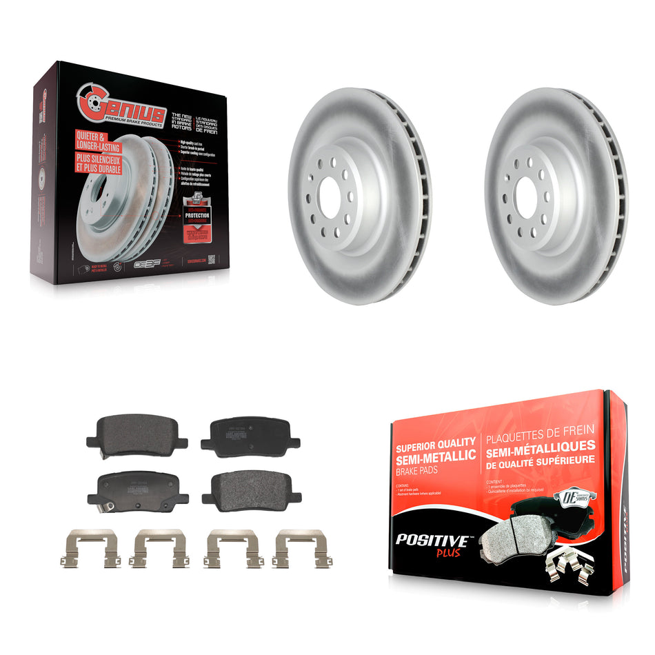 Rear Coat Brake Rotor Semi-Metallic Pad Kit For Tesla X S With Single Piston Caliper KGF-103053