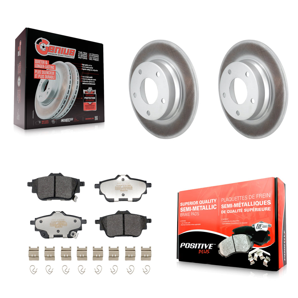 Rear Coat Brake Rotors Semi-Metallic Pad Kit For 2020-2023 Nissan Sentra Disc rear brakes KGF-103056