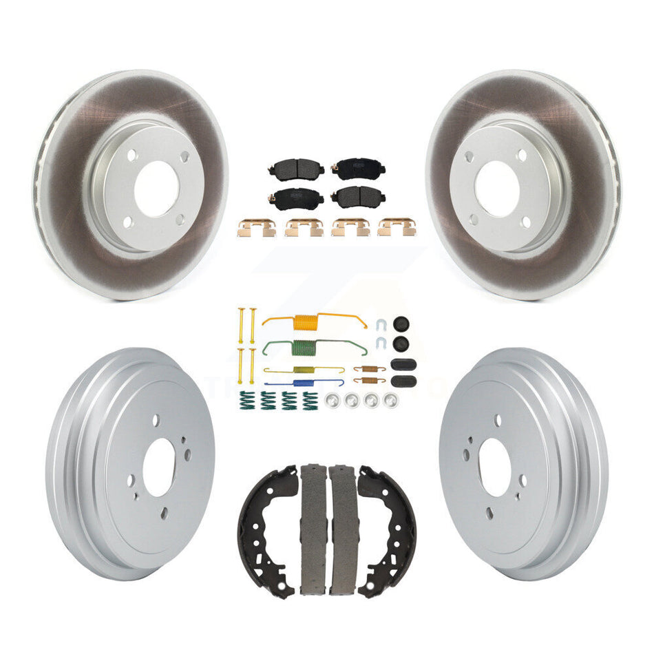 Front Rear Coat Disc Brake Rotors Semi-Metallic Pad Drum Kit (7Pc) For Nissan Kicks Versa KGF-103069
