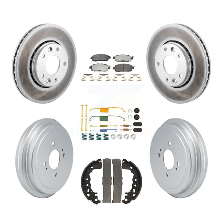 Front Rear Coated Disc Brake Rotors Semi-Metallic Pad And Drum Kit (7Pc) For Nissan Kicks KGF-103070