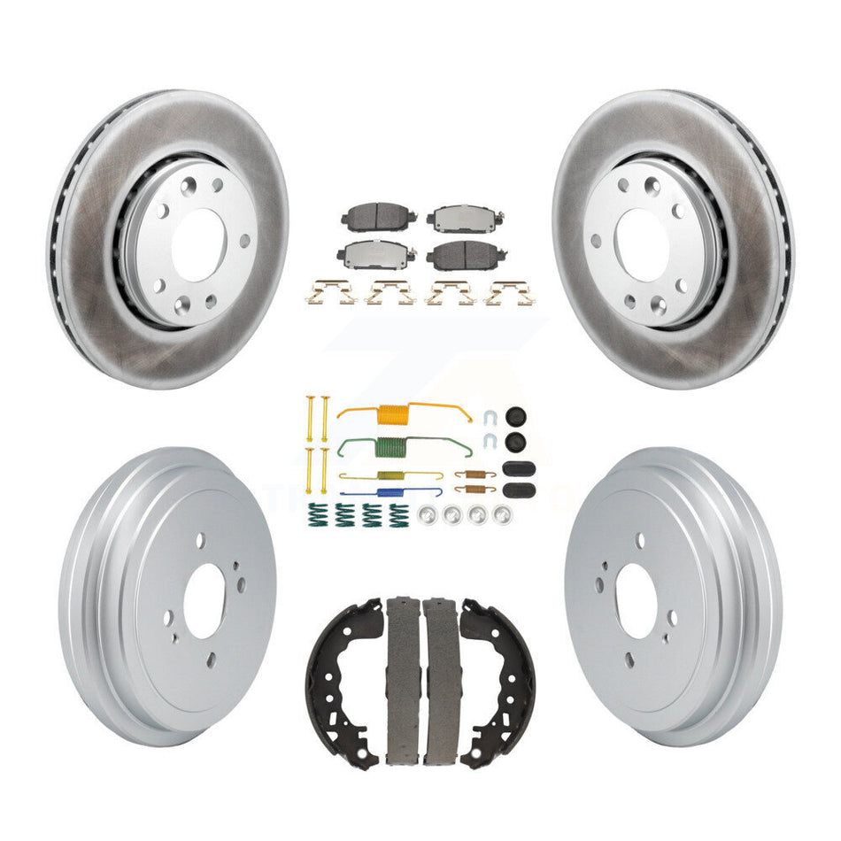 Front Rear Coated Disc Brake Rotors Semi-Metallic Pad And Drum Kit (7Pc) For Nissan Kicks KGF-103070