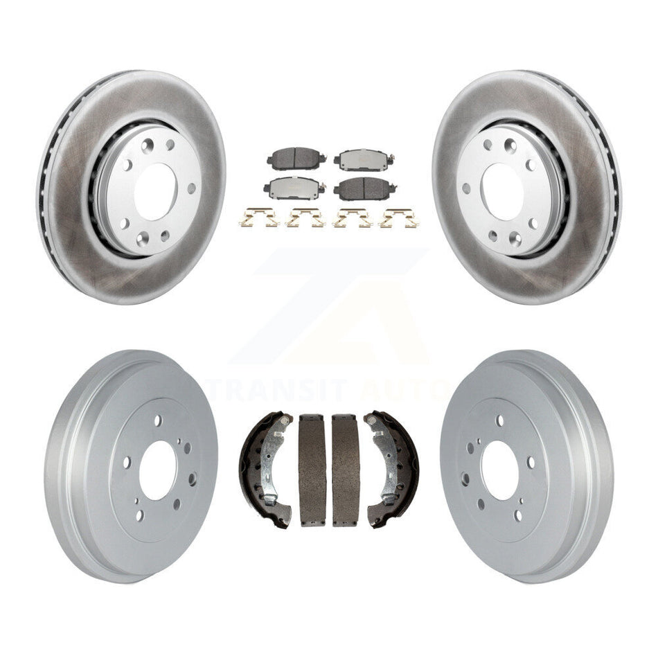 Front Rear Coated Disc Brake Rotor Semi-Metallic Pad Drum Kit For 2020-2022 Nissan Sentra KGF-103072