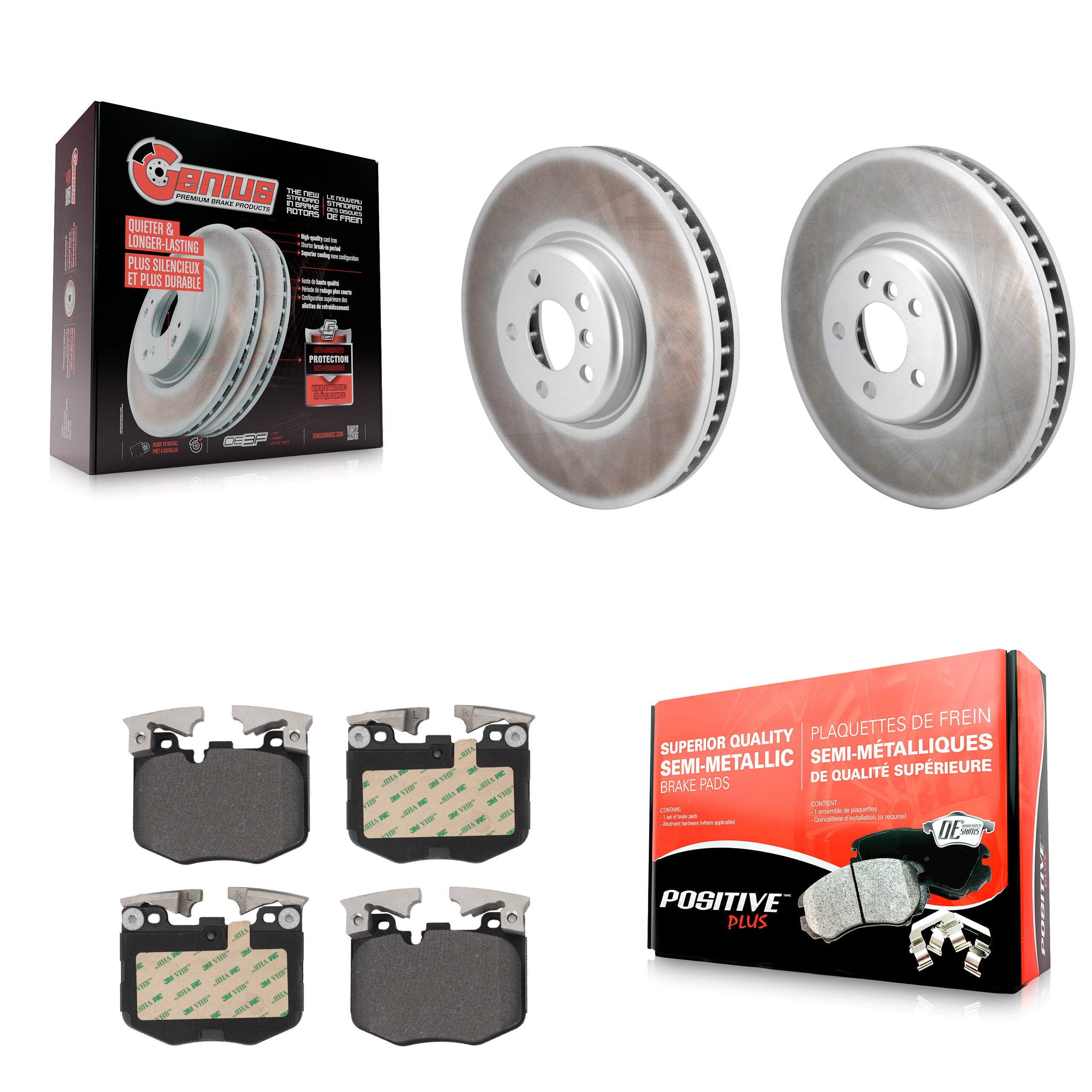 Front Coat Brake Rotors Semi-Metallic Pad Kit For BMW 330i xDrive X5 530i Toyota GR Supra KGF-103079