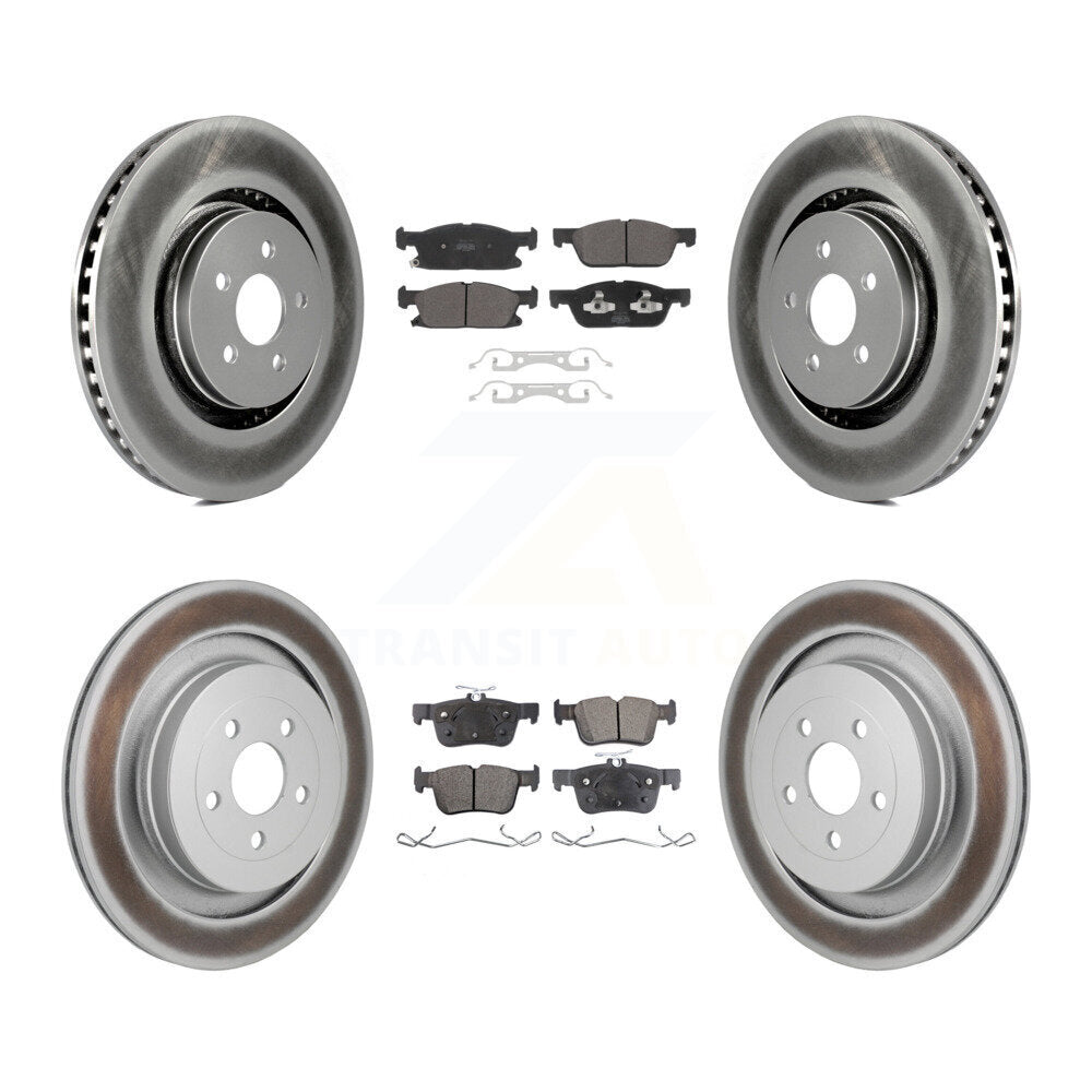 Front Rear Coated Disc Brake Rotors And Semi-Metallic Pads Kit For Lincoln Nautilus KGF-103082