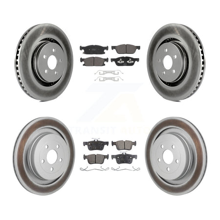 Front Rear Coated Disc Brake Rotors And Semi-Metallic Pads Kit For Lincoln Nautilus KGF-103082