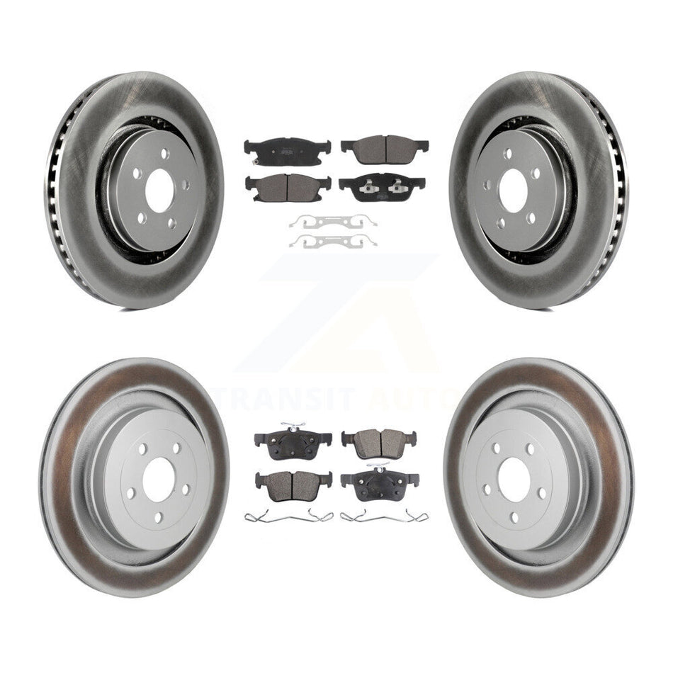 Front Rear Coated Disc Brake Rotors And Semi-Metallic Pads Kit For Lincoln Nautilus KGF-103082