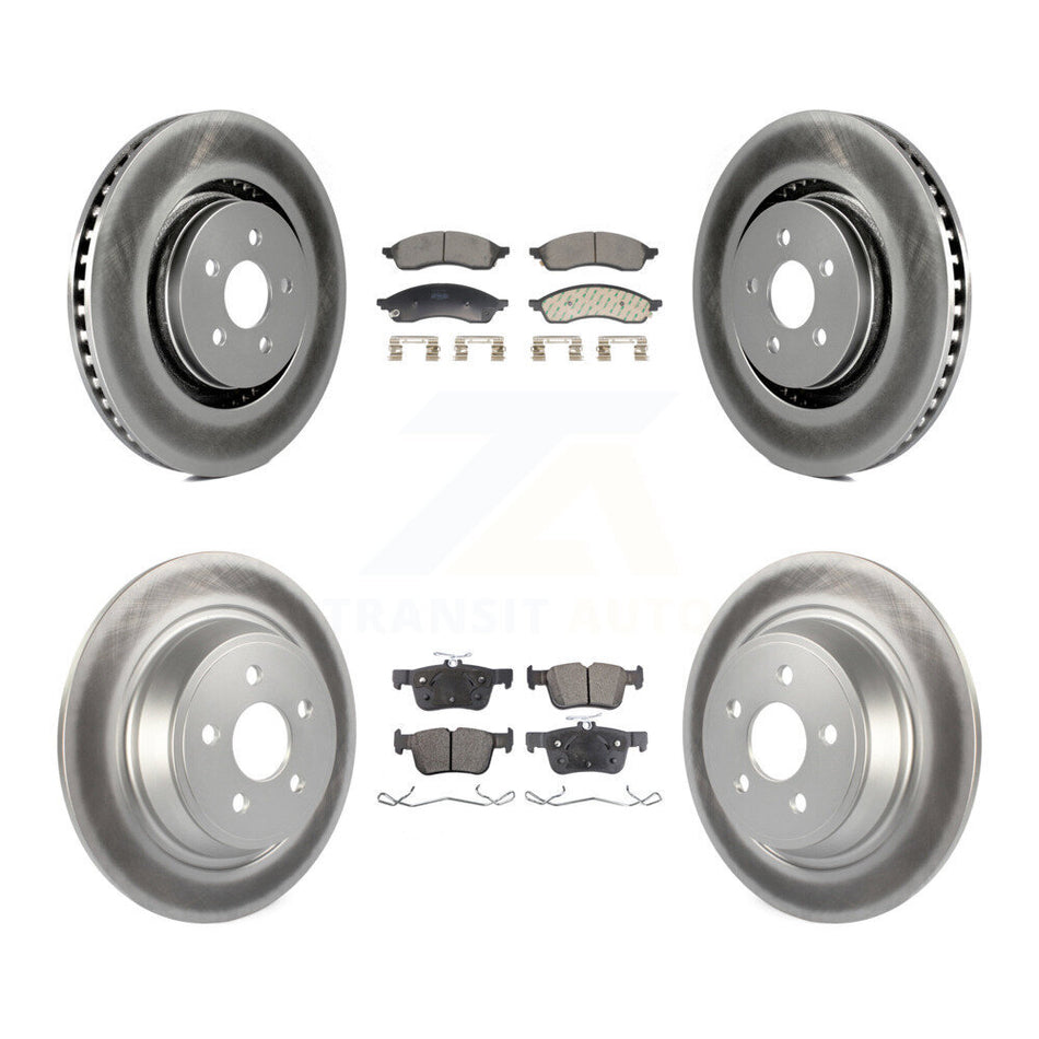 Front Rear Coated Disc Brake Rotors And Semi-Metallic Pads Kit For Lincoln Nautilus KGF-103085