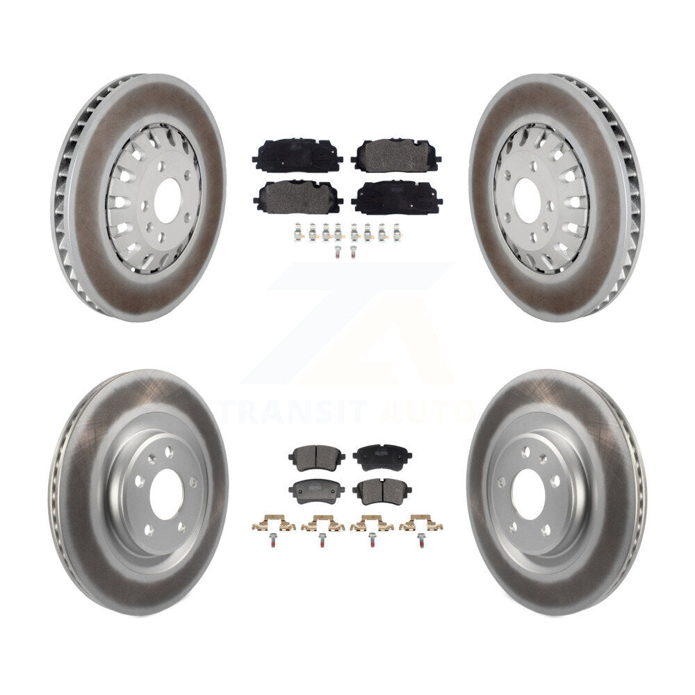 Front Rear Coated Disc Brake Rotor Semi-Metallic Pad Kit For Audi A6 Quattro A7 Sportback KGF-103090