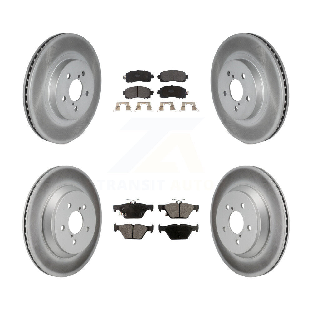 Front Rear Coated Disc Brake Rotors And Semi-Metallic Pads Kit For Subaru Crosstrek KGF-103094