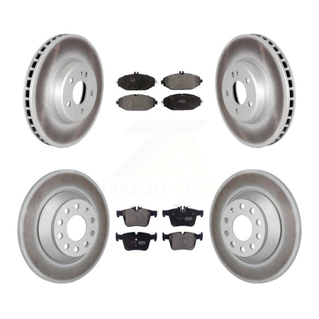Front Rear Coated Disc Brake Rotors And Semi-Metallic Pads Kit For Mercedes-Benz C300 KGF-103097