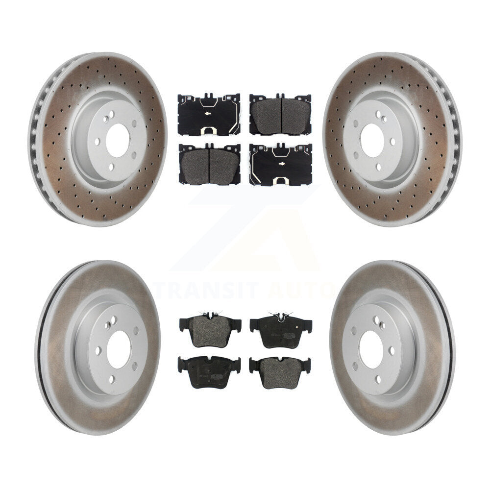 Front Rear Coated Brake Rotors Semi-Metallic Pad Kit For Mercedes-Benz C43 AMG GLC43 C450 KGF-103100