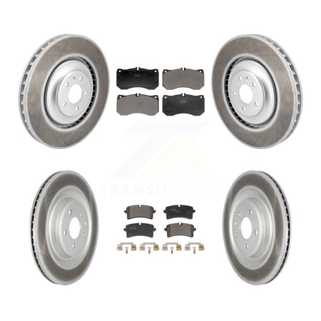 Front Rear Coated Disc Brake Rotors And Semi-Metallic Pads Kit For Audi S8 S7 KGF-103106