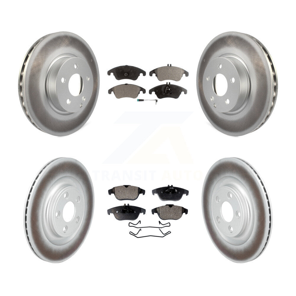Front Rear Coated Disc Brake Rotors And Semi-Metallic Pads Kit For Mercedes-Benz E400 KGF-103107