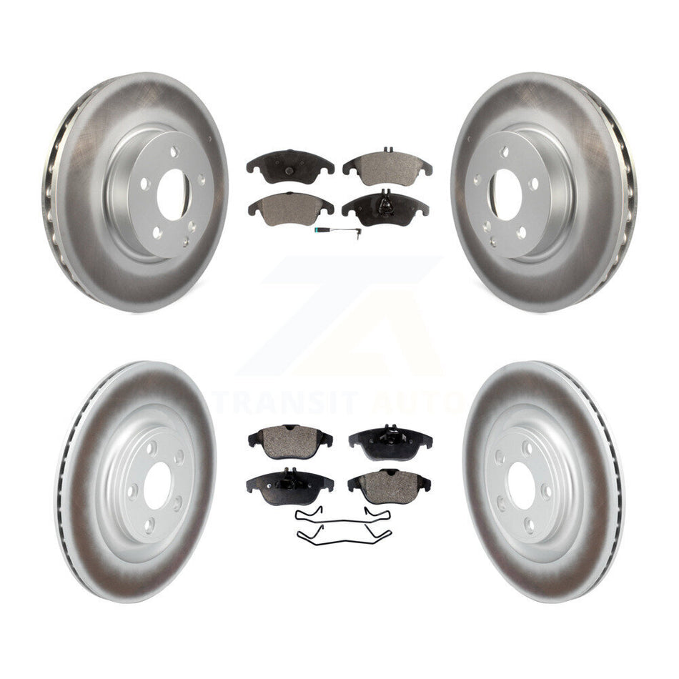 Front Rear Coated Disc Brake Rotors And Semi-Metallic Pads Kit For Mercedes-Benz E400 KGF-103107