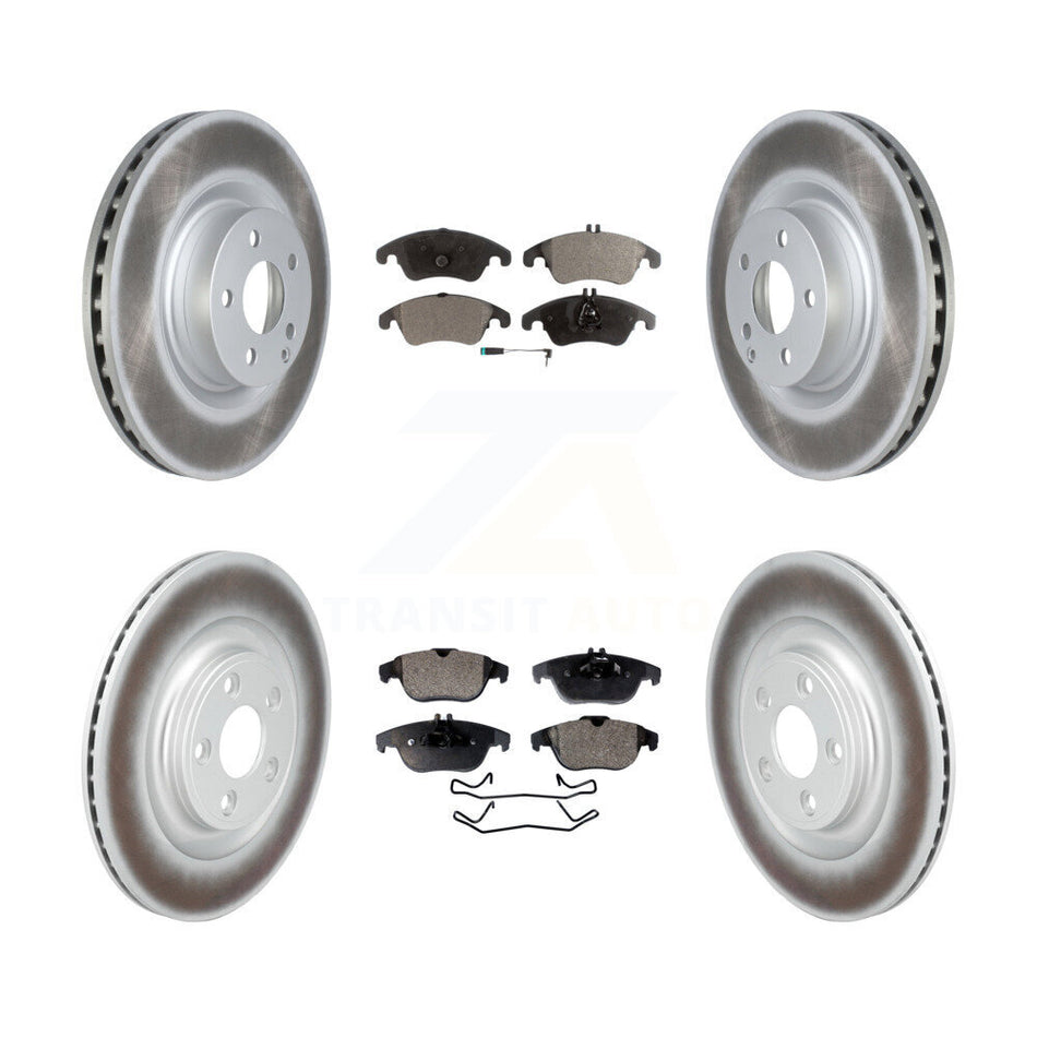 Front Rear Coated Disc Brake Rotors And Semi-Metallic Pads Kit For Mercedes-Benz E400 KGF-103109