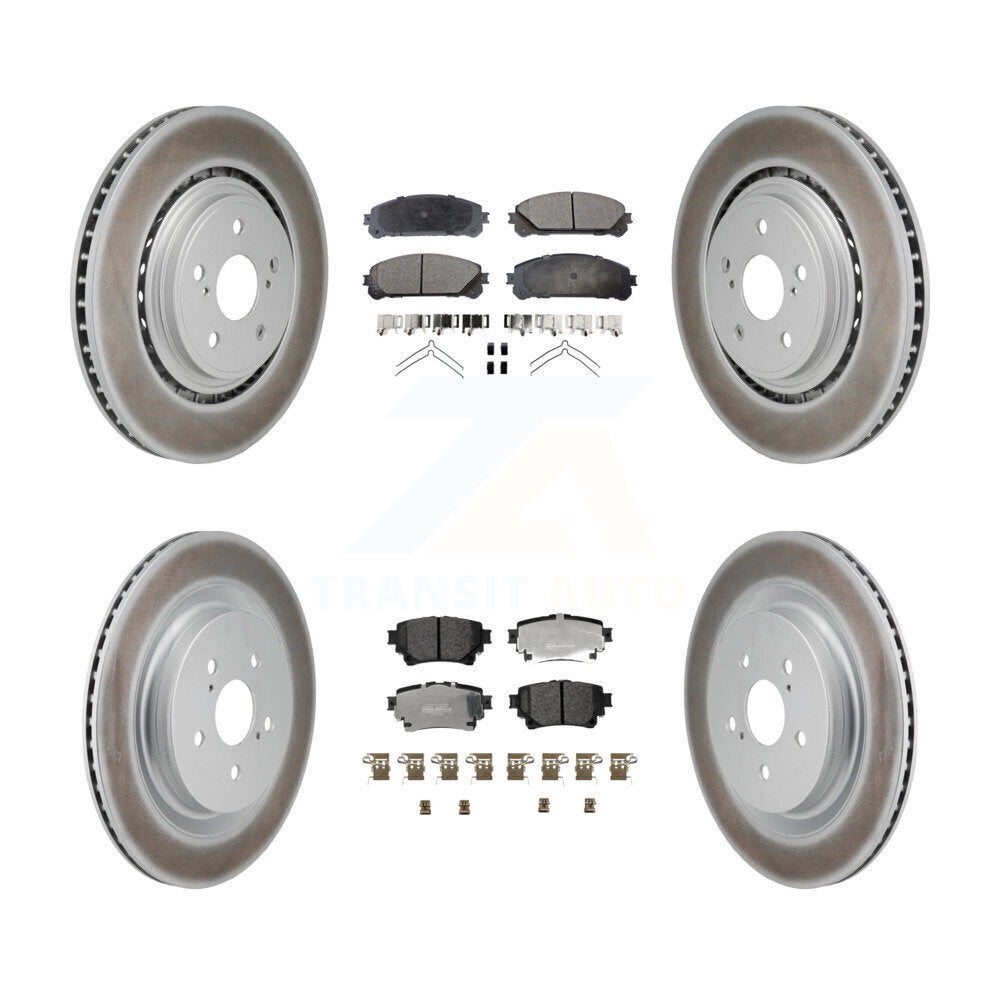 Front Rear Coated Disc Brake Rotors Semi-Metallic Pad Kit For 2020-2022 Toyota Highlander KGF-103116