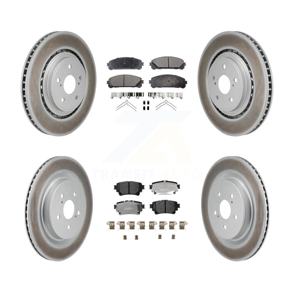 Front Rear Coated Disc Brake Rotors Semi-Metallic Pad Kit For 2020-2022 Toyota Highlander KGF-103116