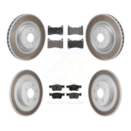 Front Rear Coated Disc Brake Rotor And Semi-Metallic Pad Kit For 2021-2023 Acura TLX 3.0L KGF-103119
