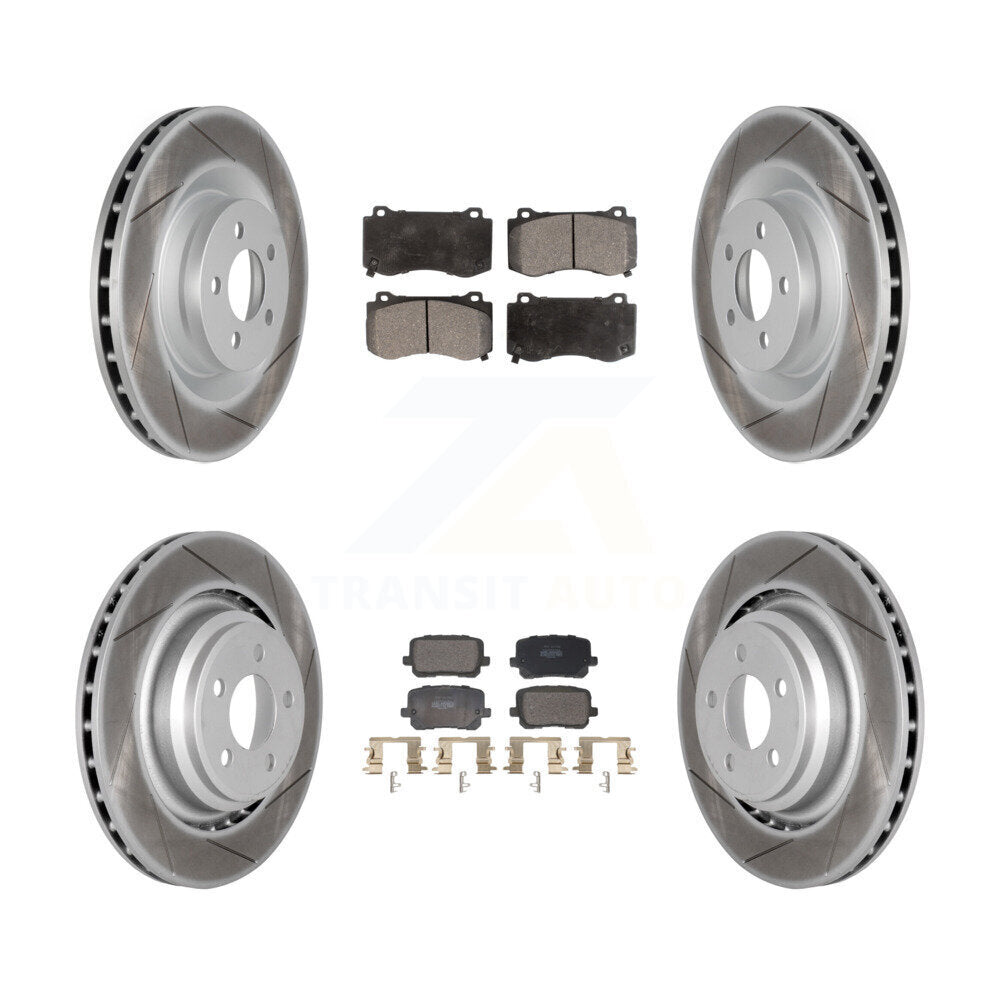 Front Rear Coated Disc Brake Rotors And Semi-Metallic Pads Kit For Dodge Charger KGF-103120