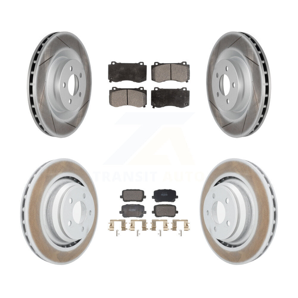 Front Rear Coated Disc Brake Rotors And Semi-Metallic Pads Kit For Dodge Charger KGF-103121