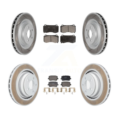 Front Rear Coated Disc Brake Rotors And Semi-Metallic Pads Kit For Dodge Charger KGF-103121