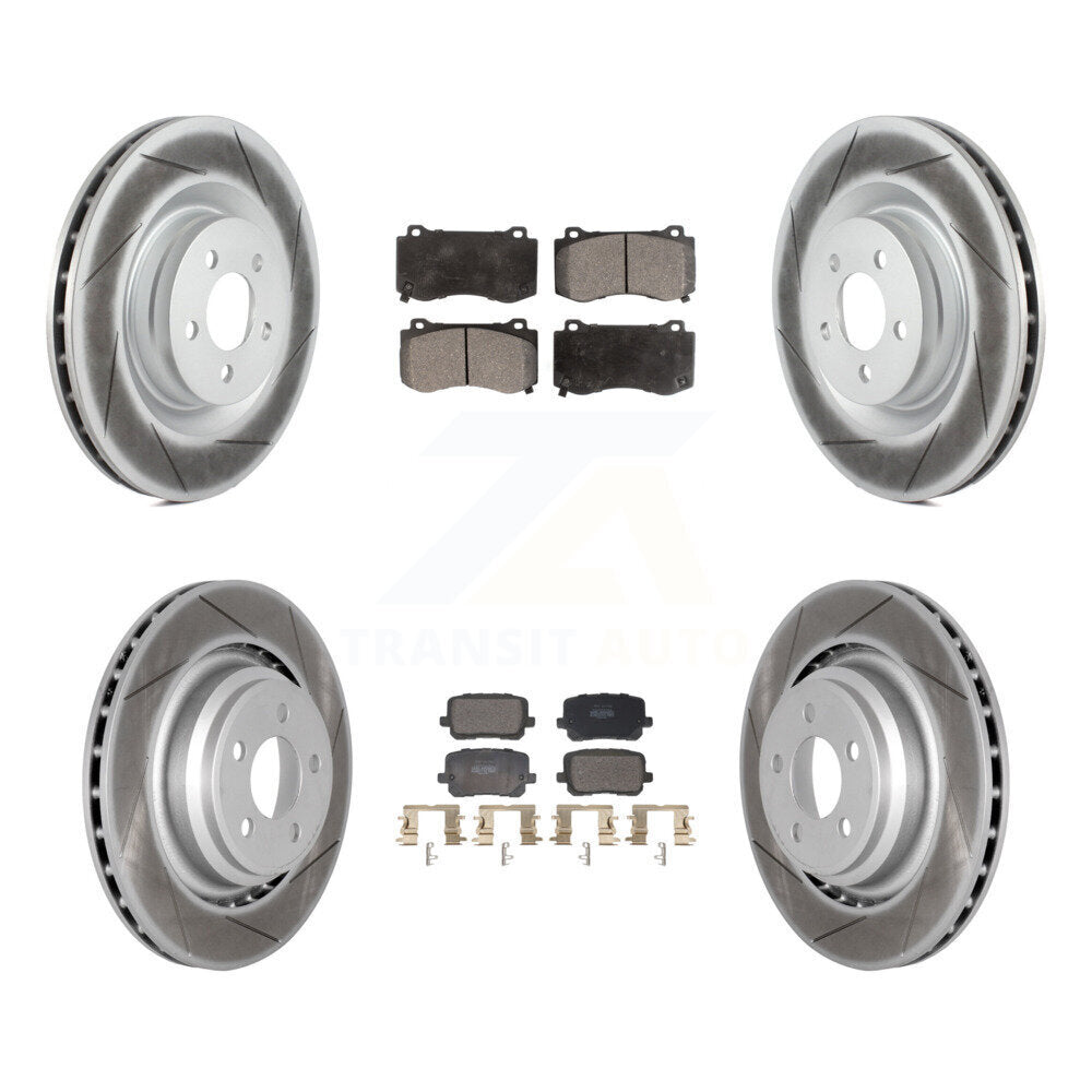 Front Rear Coated Disc Brake Rotors And Semi-Metallic Pads Kit For Dodge Charger KGF-103122