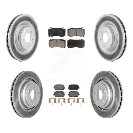 Front Rear Coated Disc Brake Rotors And Semi-Metallic Pads Kit For Dodge Charger KGF-103122